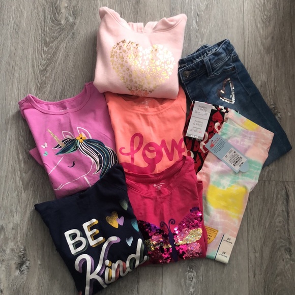 Carter's Other - Bundle of Cat&Jack Sweatshirt, 4 Long Sleeve Shirts, 2 Leggings, 1 Jeans Sz 4/5